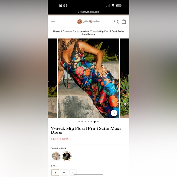 Satin Maxi Slip Dress - Picture 3 of 3